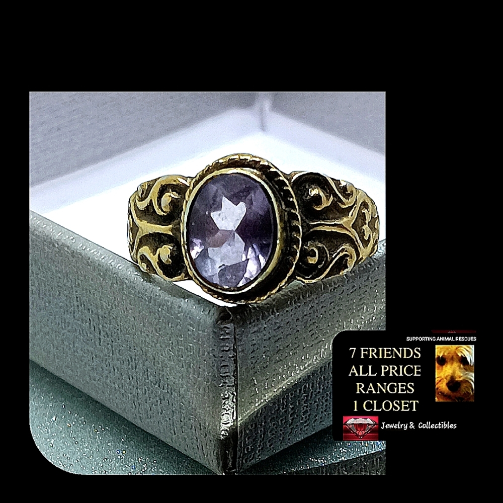 Vintage Amethyst Silver Ring